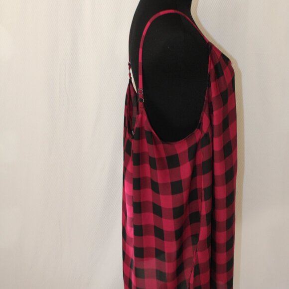 FALL SALE! Torrid Tank Top Cami Plaid Georgette Side Slit Cami 4, 4X, 26, EUC - Picture 5 of 8